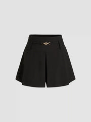 Belted High Rise Pleated Shorts