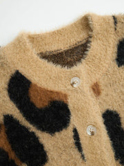 Knit Long Sleeve Leopard Cardigan