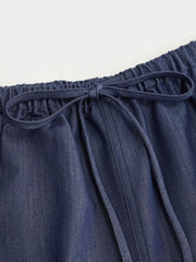 Mid Rise Drawstring Wide Leg Trousers Curve & Plus