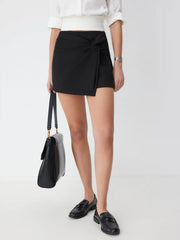 Mid Rise Twist Bodycon Mini Skort