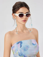 STARFISH & FAUX PEARL & COLORFUL BEAD GLASSES CHAIN