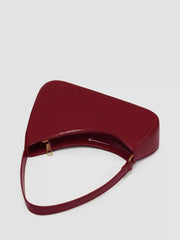 FAUX PATENT LEATHER SHOULDER BAG