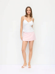 V Neck Cami Top with Lace Trim