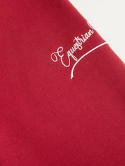 Terry Embroidery Round Neckline Long Sleeve Oversized Sweatshirt