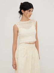 Boat Neck Shirred Top & Cami Top