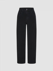 High Stretch Denim High Waist Pocket Cropped Straight Leg Jeans