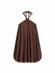 Halter Neckline Mid Rise Mini Bubble Dress