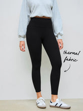 Thermal Cotton-blend Mid Rise Solid Leggings