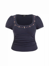 Cotton-blend Floral Print Ruched Top Curve & Plus