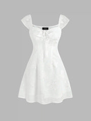 Floral Jacquard Mini Dress
