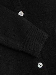 Knit Round Neckline Solid Button Cardigan