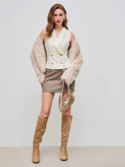 Satin Collar Solid Button Blazer Vest