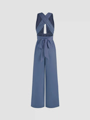 Deep V Tie Back Jumpsuit