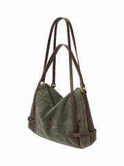 FAUX SUEDE SHOULDER BAG