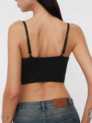 Lace V-neck Corset Crop Cami Top