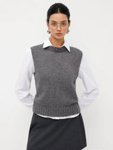 Knit Stand Collar Split Vest