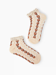 3 PAIRS FLORAL ANKLE SOCKS