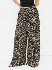Leopard Low Rise Pull-On Wide Leg Pant