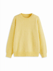 Knit Round Neckline Solid Long Sleeve Oversized Top