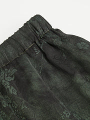 Mid Rise Elastic Waist Floral Lace Trim Tiered Maxi Skirt
