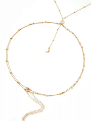 MOON & FAUX PEARL BODY CHAIN