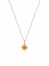 GEMSTONE DECOR SUN PENDANT NECKLACE
