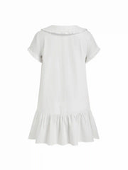 Peter Pan Collar Ruffle Button-Up Mini Dress