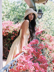 Cotton-blend Square Neck Lace Up Ruffle Maxi Dress