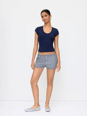 Cotton Scoop Neck Short Sleeve Tee