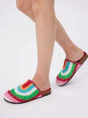 MULTI-COLOR KNIT FLAT SHOES