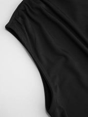 Boat Neck Metal Detail Ruched Maxi Dress