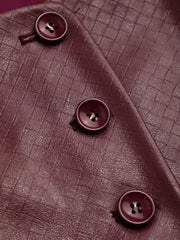 Faux Leather Square Neck Waistcoat