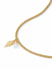 SHELL & FAUX PEARL NECKLACE
