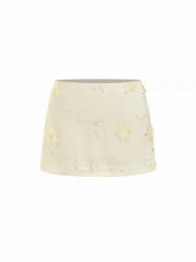 Lace Low Rise Floral Mini Skirt