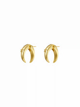 C-SHAPED RHINESTONE DECOR STAR STUD EARRINGS