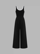 Contrasting Binding Pocket Wide Leg Jumpsuit