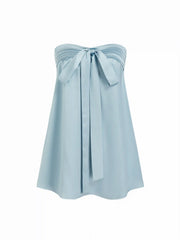 Satin Strapless Bowknot Top