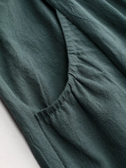 V-neck Shirred Pocket Jogger Jumpsuit