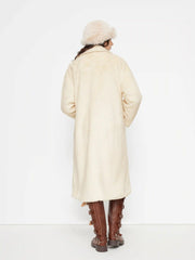 Faux Fur Double Breasted Coat