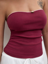Cotton-blend Rosette Ruched Tube Top