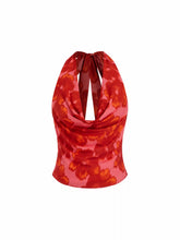 Floral Cowl Neck Tie Back Top