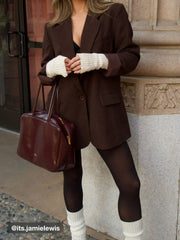 Notched Collar Oversized Blazer