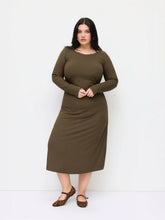 Halter Neckline Ruched Lace Trim Midi Dress Curve & Plus