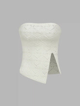 Heart Hollow Out Split Knitted Tube Top