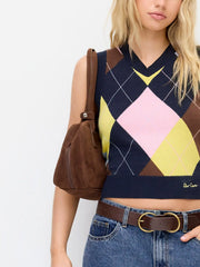 FAUX SUEDE BOSTON SHOULDER BAG