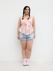 Lace Sweetheart Bowknot Tank Top Curve & Plus