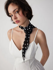 FLOWER DECOR POLKA DOT SCARF
