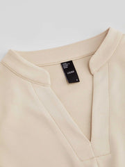 V-neck Solid Pleated Crop Top