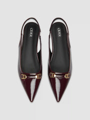 BUCKLE POINTED TOE SLINGBACK FLATS