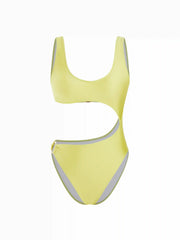 High Stretch Scoop Neck Cut Out One-piece Swimsuit With Metal Ring Detail
